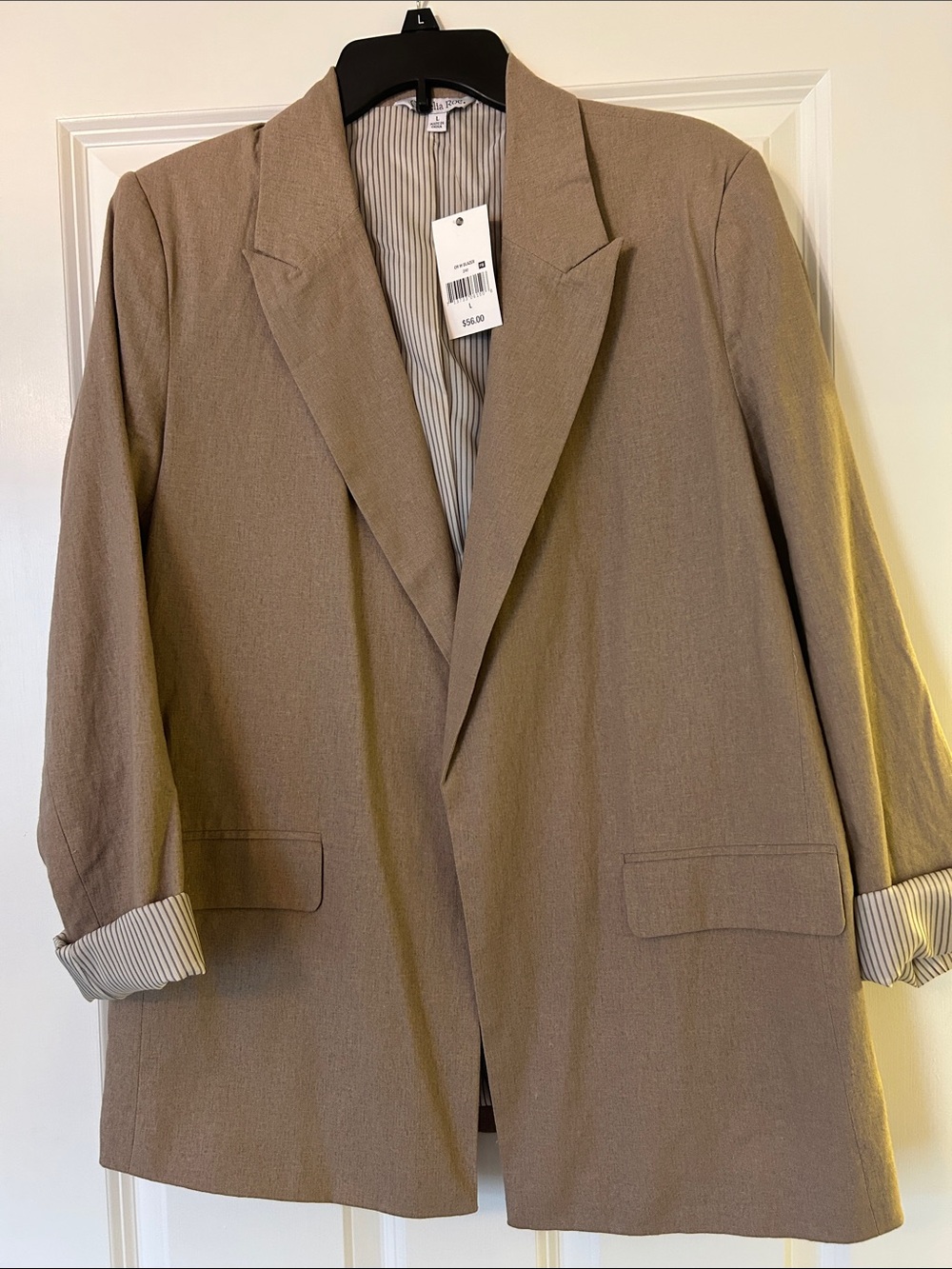 Relaxed Tailored Blazer in Taupe